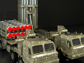 现代导弹发射车 导弹车 运输车3d模型