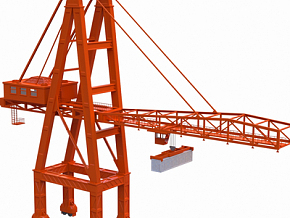 现代起重机吊塔 工业设备3d模型