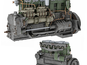 现代柴油发动机 引擎马达3d模型