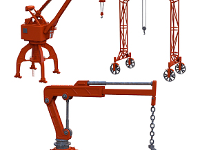 现代起重机吊机吊车 工业设备3d模型