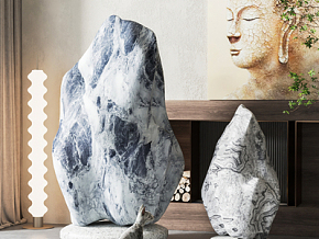 石头雕塑 艺术摆件3d模型