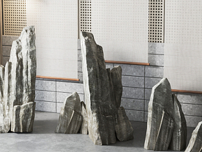艺术石头雕塑 新中式石头雕塑3d模型