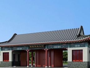 中式寺庙 古建寺庙 大门3d模型