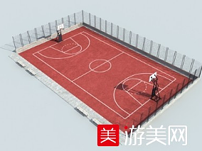 露台篮球场 篮球馆3dmax模型
