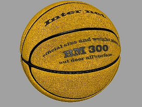写实黄色篮球fbx模型