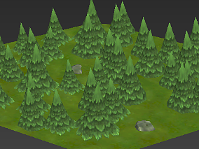 杉树林 森林 树林 丛林游戏场景模型