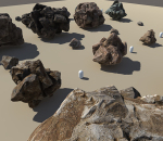 30个扫描建模的岩石模型