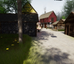 奇幻风格中世纪村庄低面数3D模型