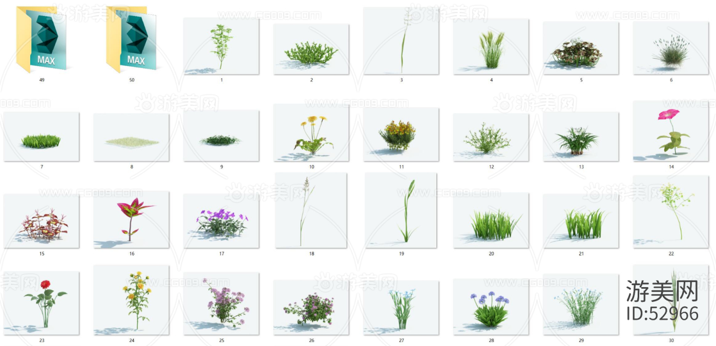 （第三版）做一套非常不错的50个精品花草集合，内含各类花草