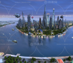 上海未来城 未来城市 未来科技 科技城市 科幻城市 悬浮道路