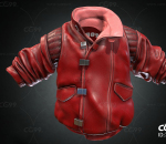 男士夹克 衣服 红色皮衣 写实卫衣
