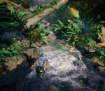 UE4 超高写实自然景色 有高质量动画 森林绿地流水 小河树