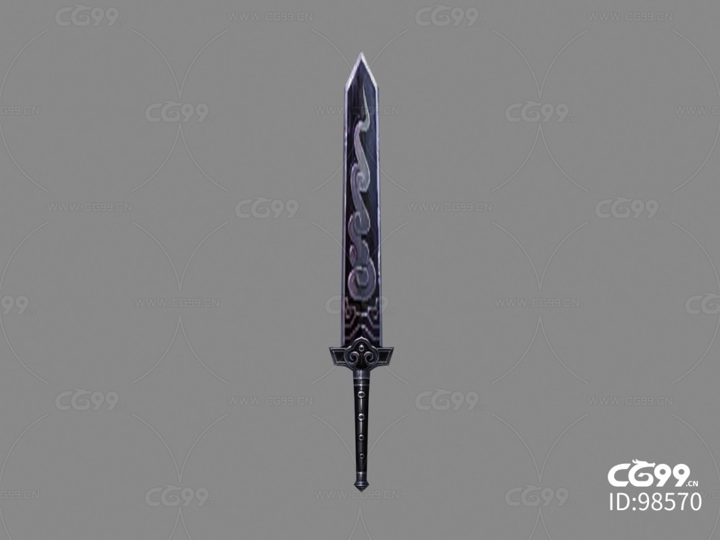 幽云大剑 宽刃剑 游戏武器模型 黑铁巨剑