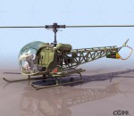 直升飞机 蜻蜓式飞机 运输机 BELLH13 CG模型