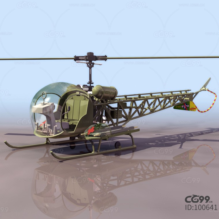 直升飞机 蜻蜓式飞机 运输机 BELLH13 CG模型