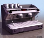 咖啡机 咖啡杯 CG模型