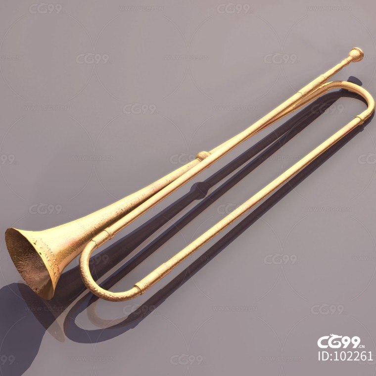 小喇叭 现代吹奏乐器 CG模型