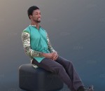 3D扫描角色 现代男性 休闲服饰 端坐