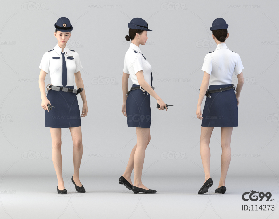 现代制服女警察 现代人物