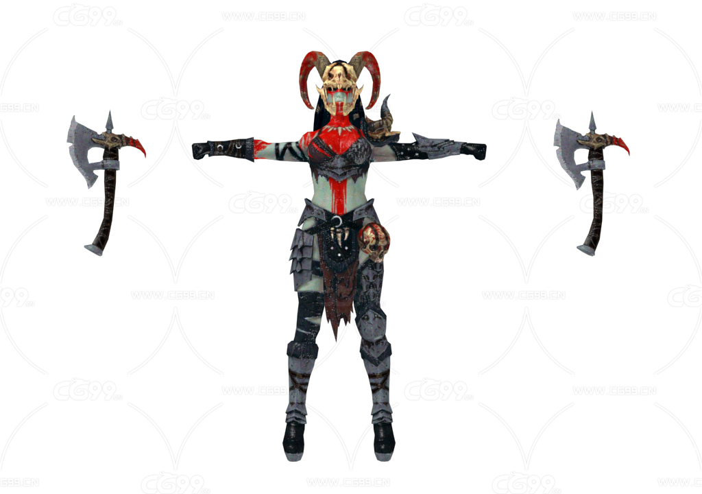 游戏模型 PBR 精美角色 怪物 女战士
