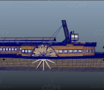 蒸汽木制游船模型