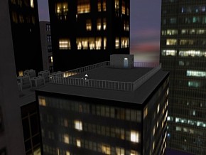 摩登城市，高楼大厦，房顶，MMD场景