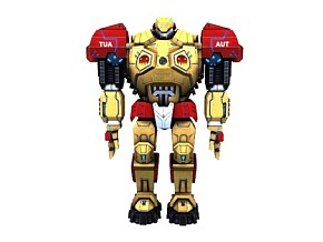 日漫风 骨骼绑定带动作 机甲高达 黄色铠甲机器人 3d模型
