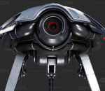 PBR-科幻 飞碟 无人机 小型 机器人  侦察 探索 赛博朋克
