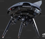 PBR-科幻 飞碟 无人机 小型 机器人  侦察 探索 赛博朋克