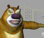 adv表情绑定狗熊 maya面部骨骼绑定卡通熊灰熊棕熊带口型系统