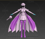 现代游戏角色 剑士美女 3d模型