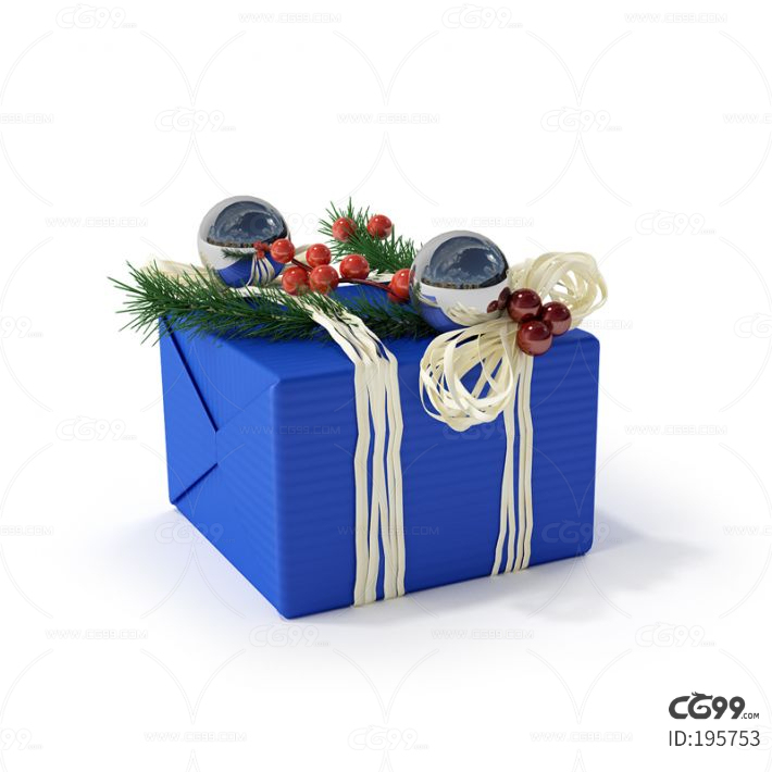 圣诞节礼物模型礼品盒模型 (1)