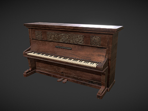 木制钢琴 木质钢琴 陈旧钢琴 老式钢琴 古老钢琴 破旧钢琴 3d模型