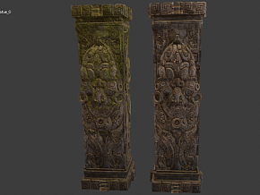 石柱 玛雅人文明遗产 3d模型