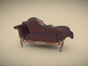 沙发 维多利亚休闲沙发 双人沙发 雕花沙发 真皮沙发 美式沙发3d模型