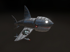 次时代 pbr 机械鱼 海底侦查 机器人 机械鲨鱼 潜艇 3d模型