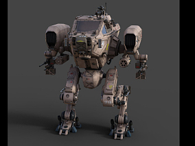 机甲机枪 机器战士 塔防武器 科幻机械战机 写实游戏模型 3d模型