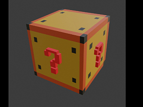 盲盒 马里奥 神秘 问号 箱子 随机 道具 玩具 3d模型