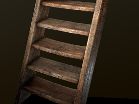 木梯楼梯、楼梯、梯子、木梯 3d模型