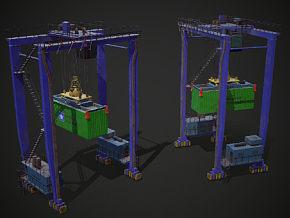 PBR 龙门起重机 龙门吊 港口 车间 重型机械 施工吊机 移动式起重机 工地 船坞