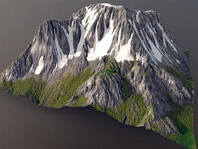 山峰地形、雪山、冰川、高原、山峰、山脉、地形、高山、山、地质公园 3d模型