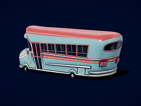 次时代卡通公交车模型 3d模型