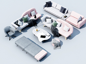 现代沙发 家具 3d模型