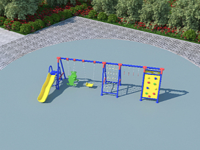 滑梯3D模型，娱乐设施，游乐场，公园，公共建筑，景观小品