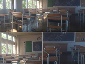 教室场景工程教室模型教室场景模型课桌模型黑板模型课堂