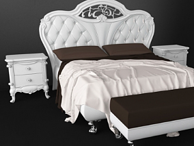 床模型被单模型被套模型床头柜01