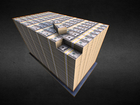 打包钱  钱  钱币  纸钱  美元  美金  银行   赌厅   3D模型