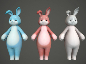 手绘 班尼兔 玩具 简模 毛绒玩具兔 Rabbit 可爱兔宝宝 大白兔