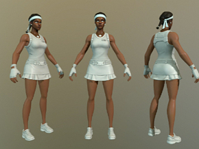 次世代 黑人 网球运动员 tennis player手绘 职业运动员 网球比赛 3D模型