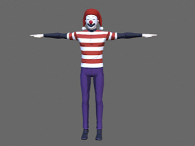 漫画风格 小丑2 马戏团 嘉年华 小丑男 clown 3D模型